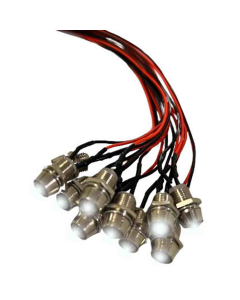 Hvit Lysdiode 10 Pak Med Holder 12
