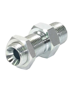 Hydraulisk adapter 3/8'' BSP Hann x 3/8'' BSP Hann skott med Låsemutr 