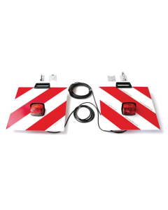 Halogen Varselplate med lys 12V, Venstre og Høyre