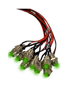 Grønn Lysdiode 10 Pak Med Holder 24