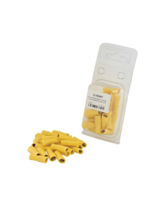 Isolert kabelsko (flat), Double Grip - Hunn, 6.3mm, Gul (4.0 - 6.0mm), (Agripak 25 stk.)