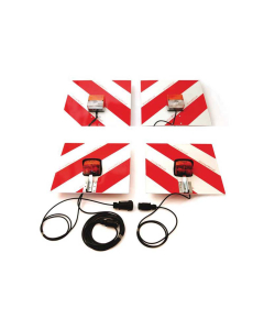 Halogen Varselplate med lys 12V, Venstre og Høyre