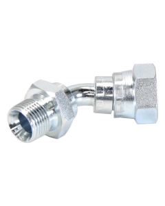 Hydraulisk adapter 3/8'' BSP Hann x 3/8'' BSP Svingbar hunn 135° Krummet Albue