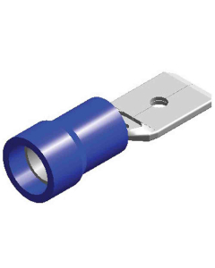 Blå Terminal Han Flatstift 6.3Mm