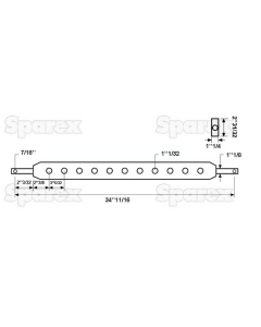 Hullbom trekkstenger (Kategori 2 (Ø28mm)) Antall hull: 9, 881mm
