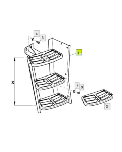 Stigtrinn v side x468mm
