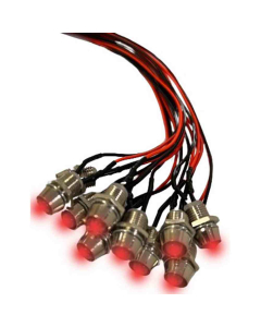 Rød Lysdiode 10 Pak Med Holder 12 V