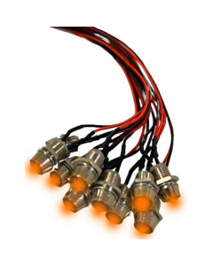 Oransje Lysdiode 10 Pak Med Holder