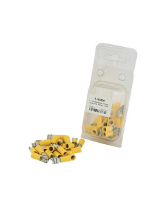 Agripak 25 stk. Isolert kabelsko (flat) Hunn, 6.3mm, Gul