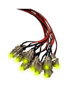 Gul Lysdiode 10 Pak Med Holder 12 V