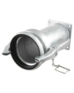 Kobling m/flens og lukkebeslag - Hun 6″ (159mm) x 6″ (150mm) (Galvanisert)