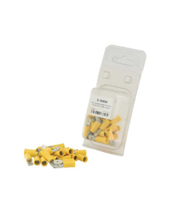 Agripak 25 stk. Isolert kabelsko (flat) Hann, 6.3mm, Gul