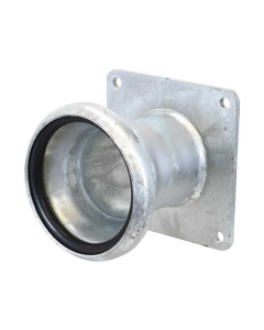 Kobling m/flens og lukkebeslag - Hun 4″ (108mm) x (100mm) (Galvanisert)